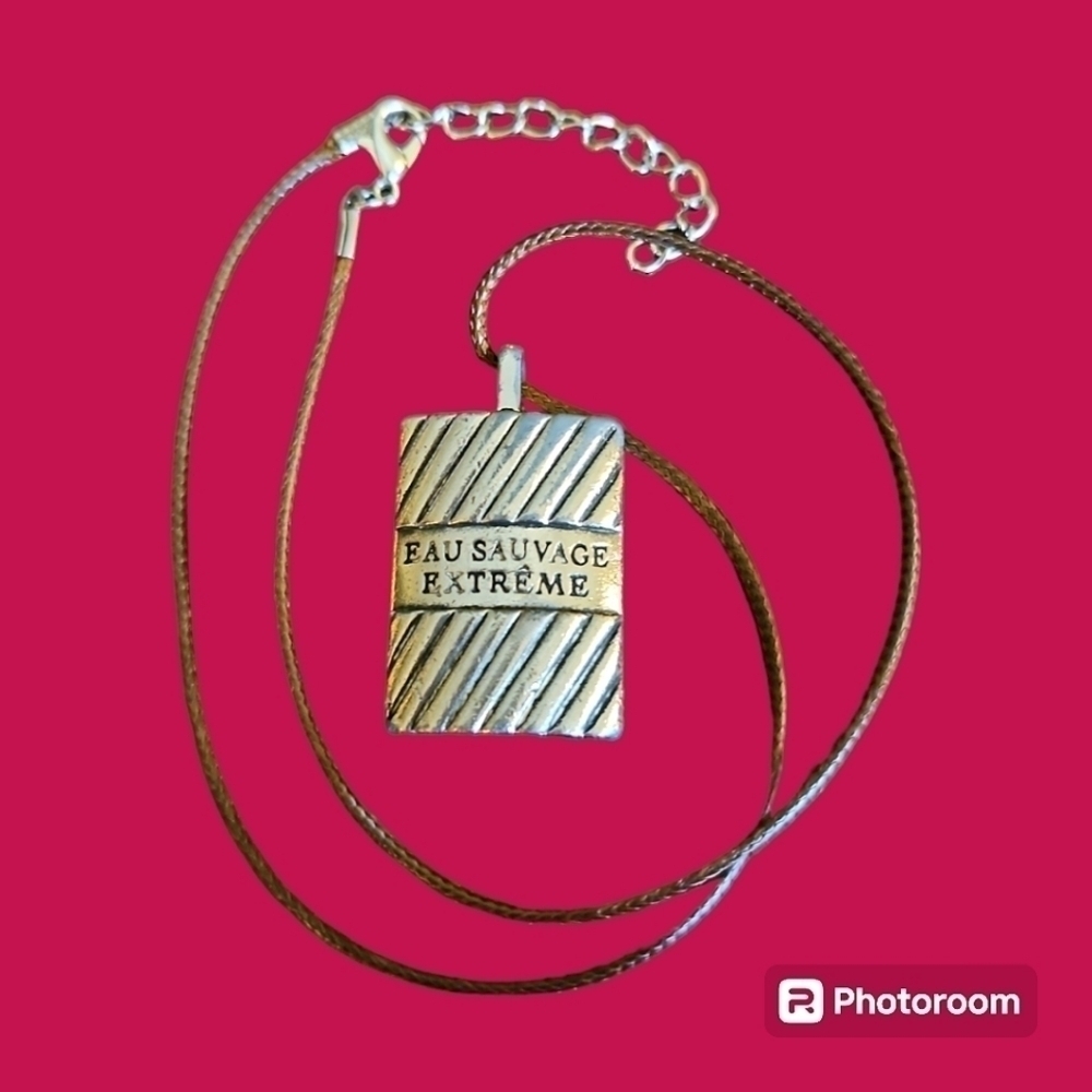 VTG Christian Dior Rare Silver Plated Perfume Bottle Lock Unisex Pendant